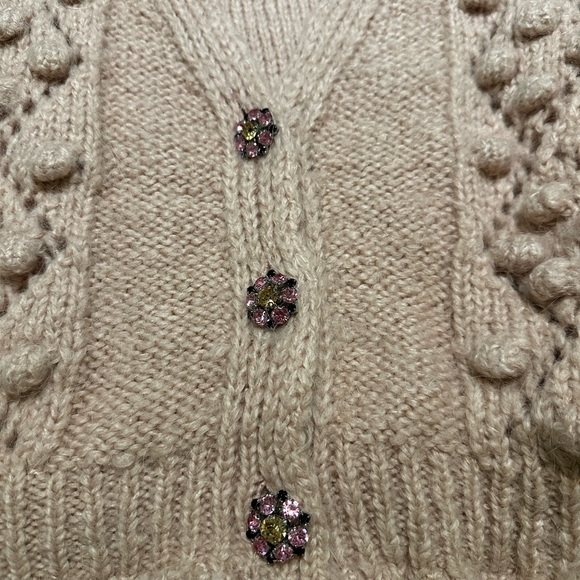 Zara KNIT CARDIGAN WITH GEM BUTTON - Picture 13 of 15
